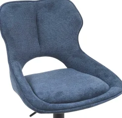 Barhocker Morris - 51x53x100-121cm - verstellbar - blauer Stoff