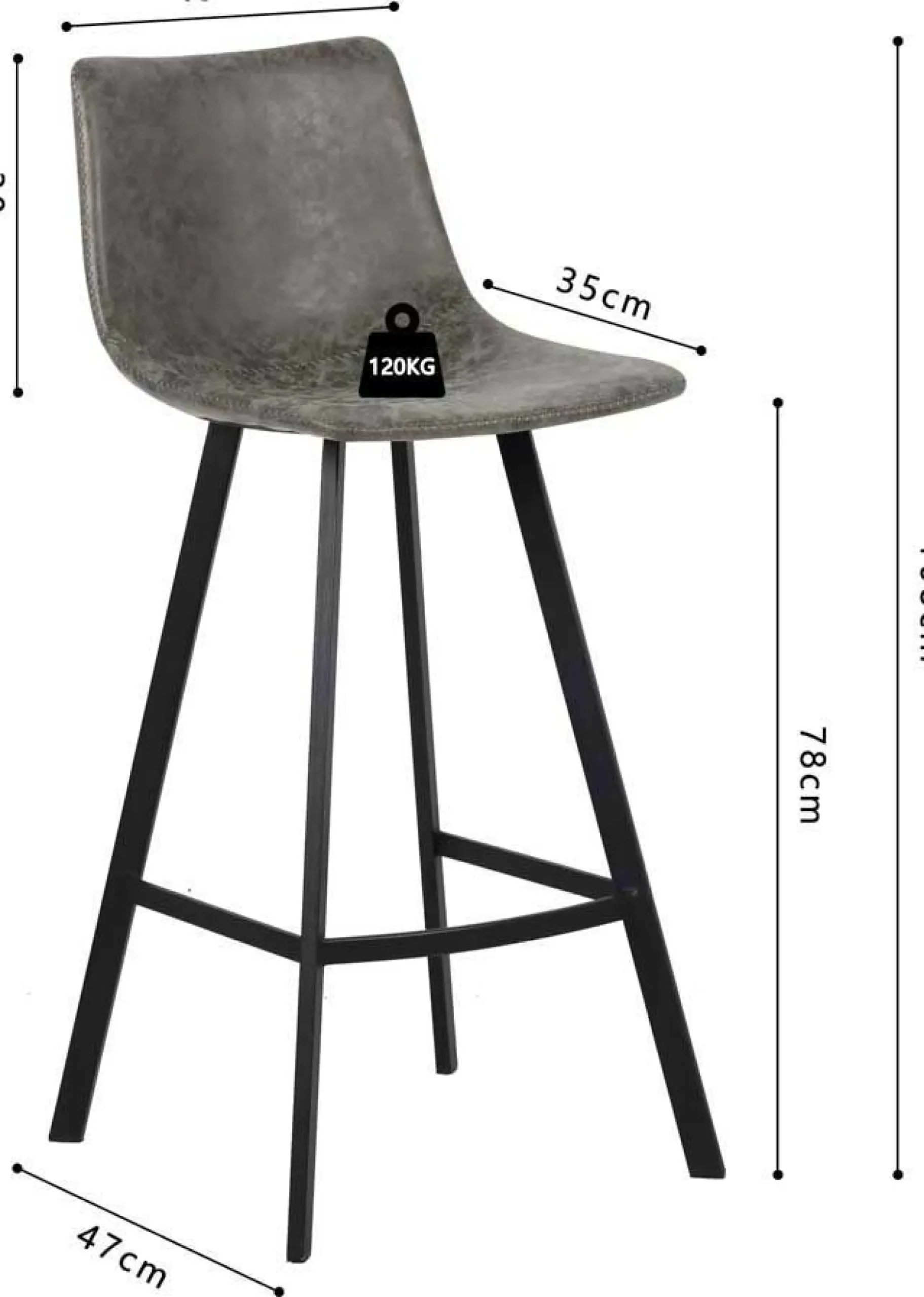 Barhocker Ozan 78cm - grau