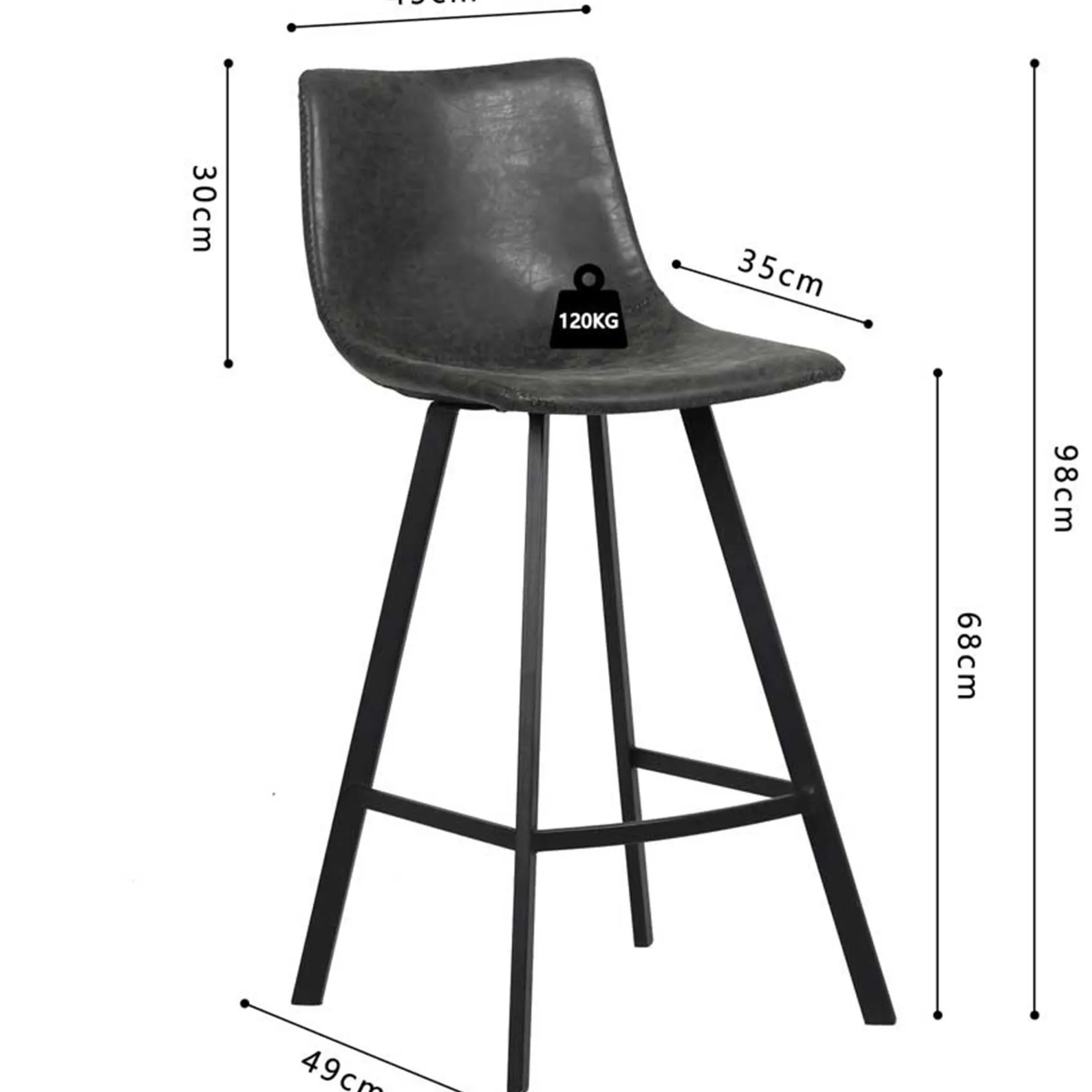 Barhocker Ozan 68cm - schwarz