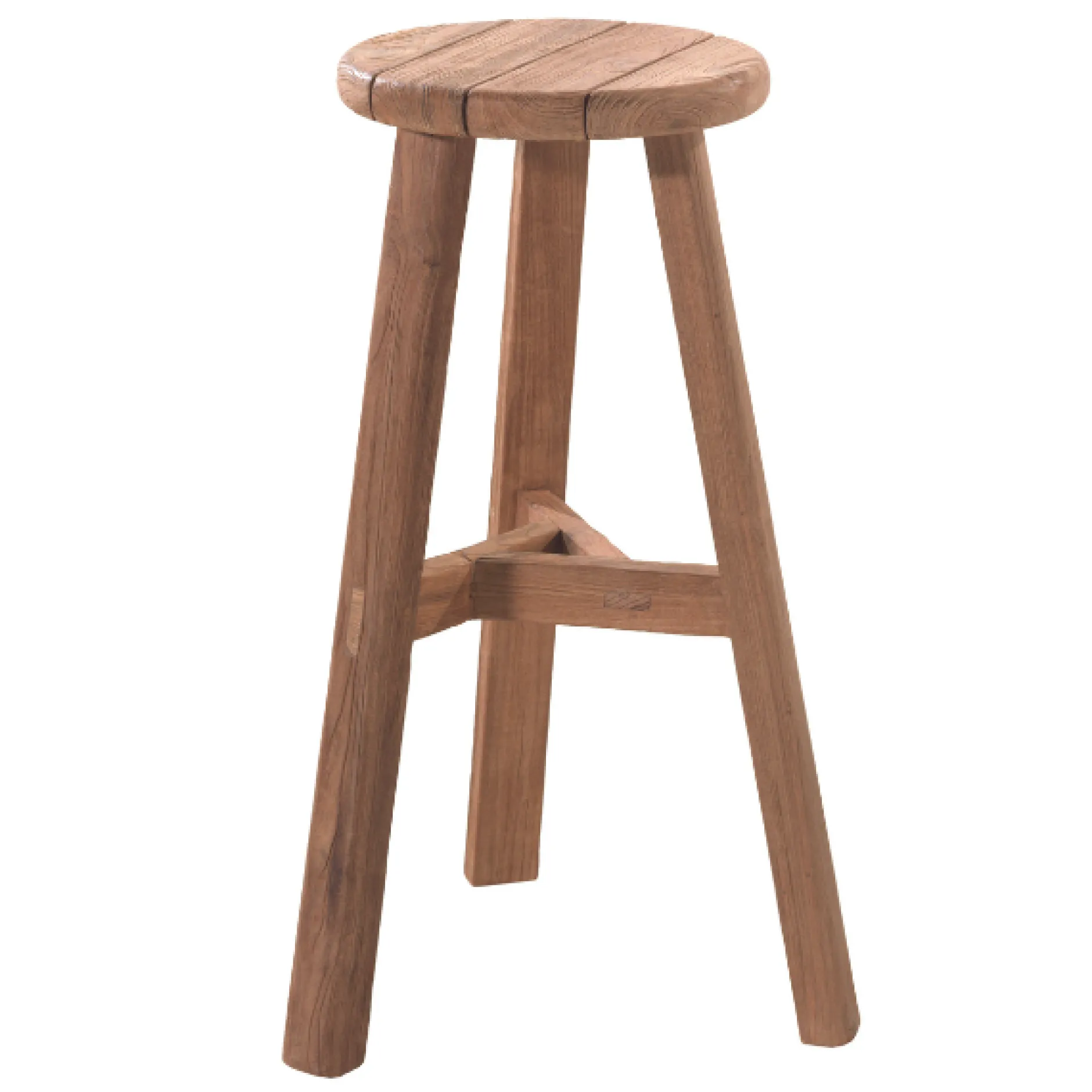 Barhocker Ribero gescova – recyceltes Teakholz – Ø35x75cm – Braun