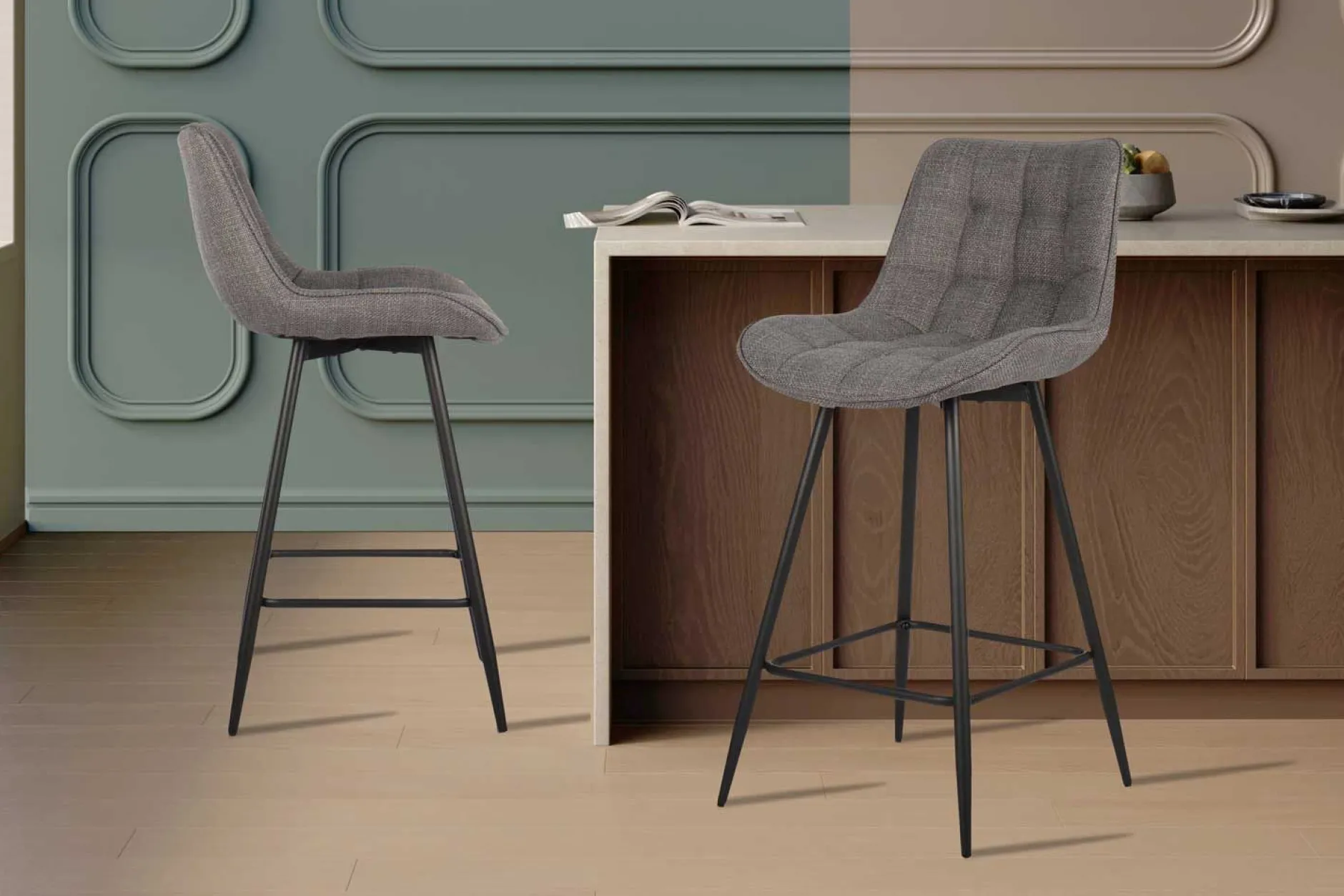 Barhocker Riva | 46 x 55 x 93 cm | Grau
