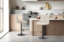Barhocker Sabine - 50x60x100-121cm - verstellbar - drehbar - ecru