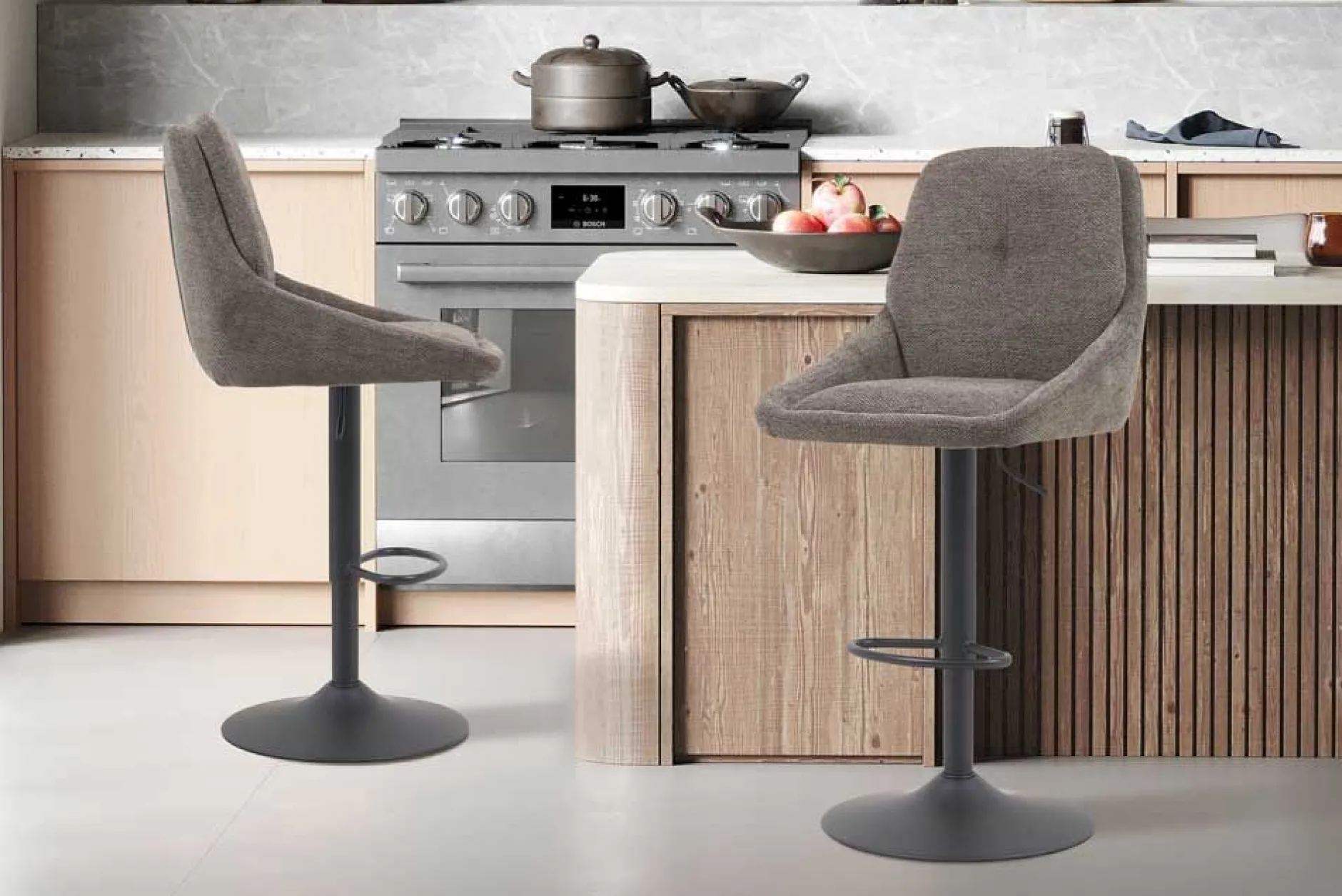 Barhocker Sabine - 50x60x100-121cm - verstellbar - drehbar - grau
