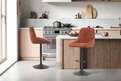 Barhocker Sabine - 50x60x100-121cm - verstellbar - drehbar - terracotta