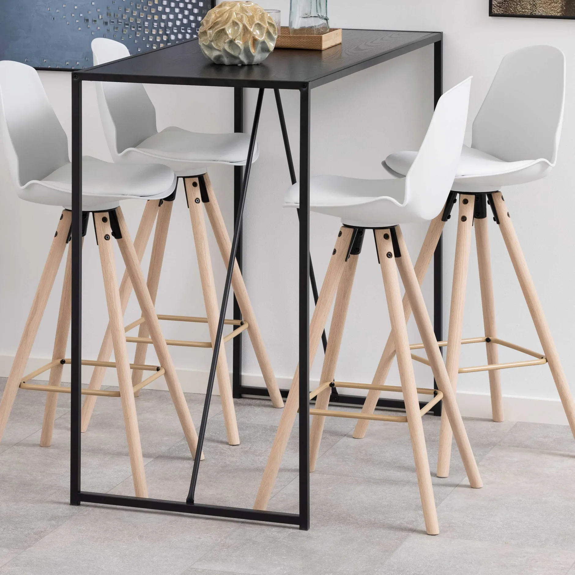 Barhocker Sammy - weiß/beige