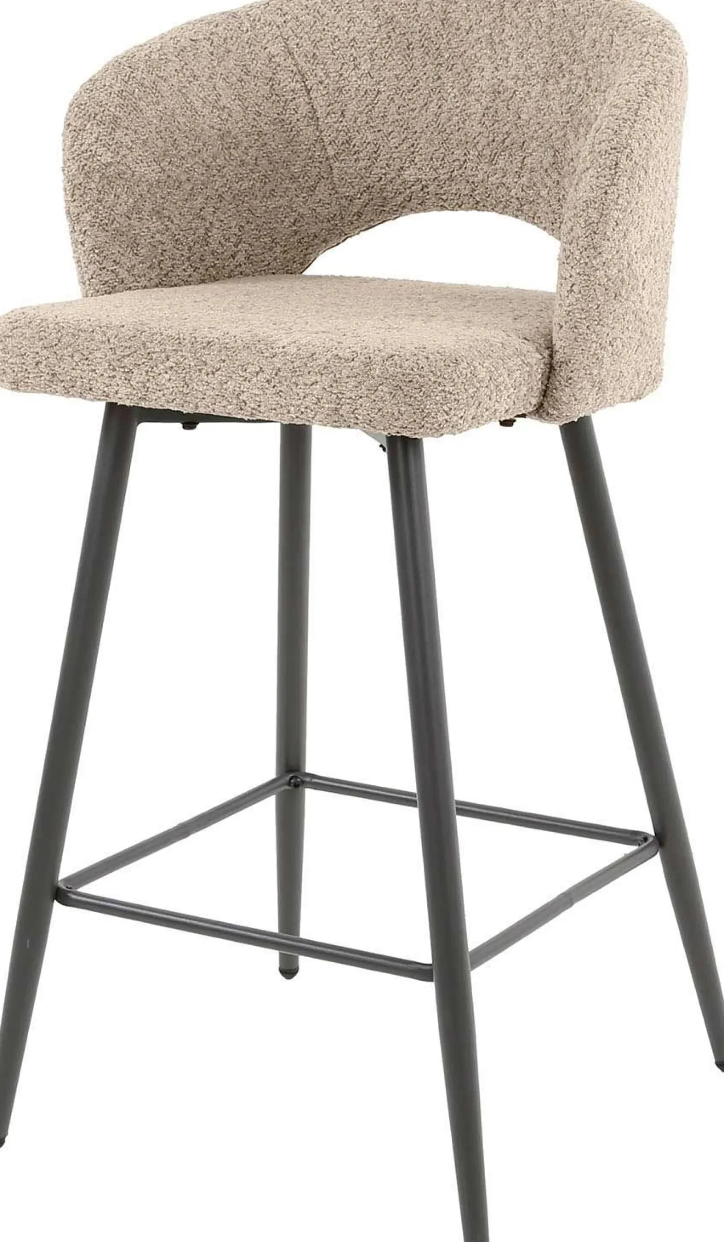Barhocker Sieglinde-sandfarbener Bouclé