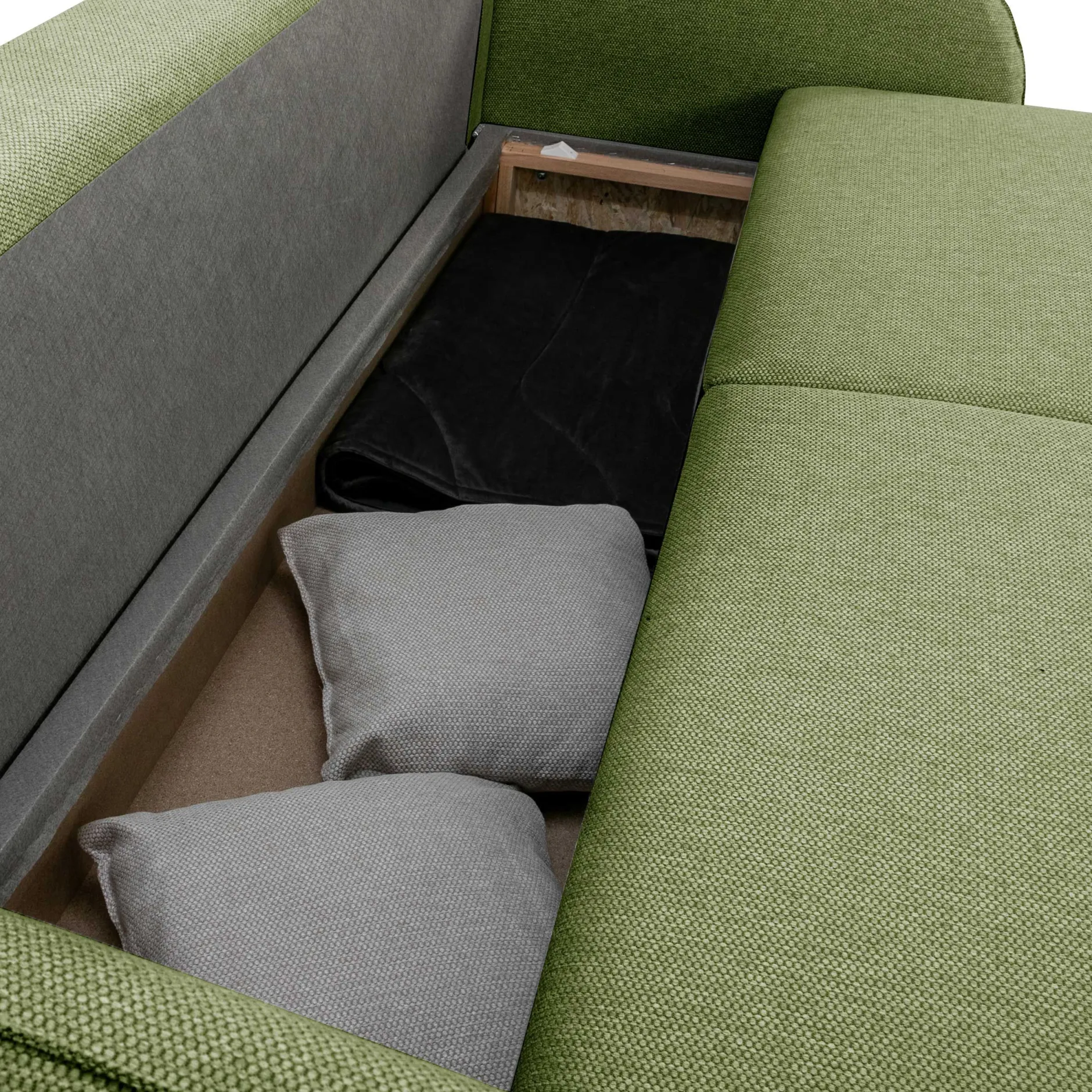 Bari 3-Sitzer Sofa 215x100x88cm - mit Stauraum - olivgrün