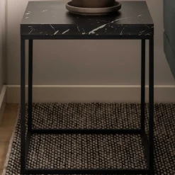 Barossa Couchtisch - 40x40x45cm - schwarzer Marmor