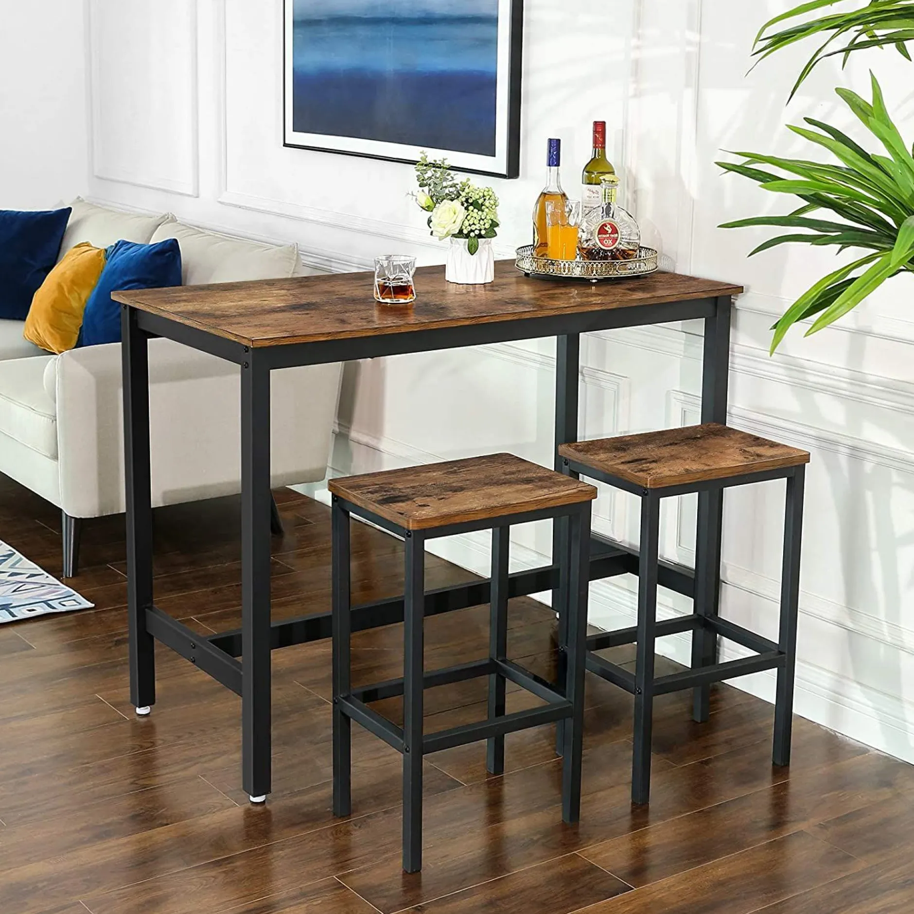 Bar-Set Isolde 120x60 Industrie - braun/schwarz