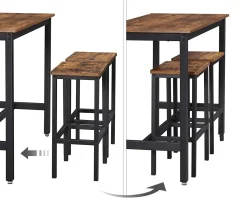 Bar-Set Isolde 120x60 Industrie - braun/schwarz