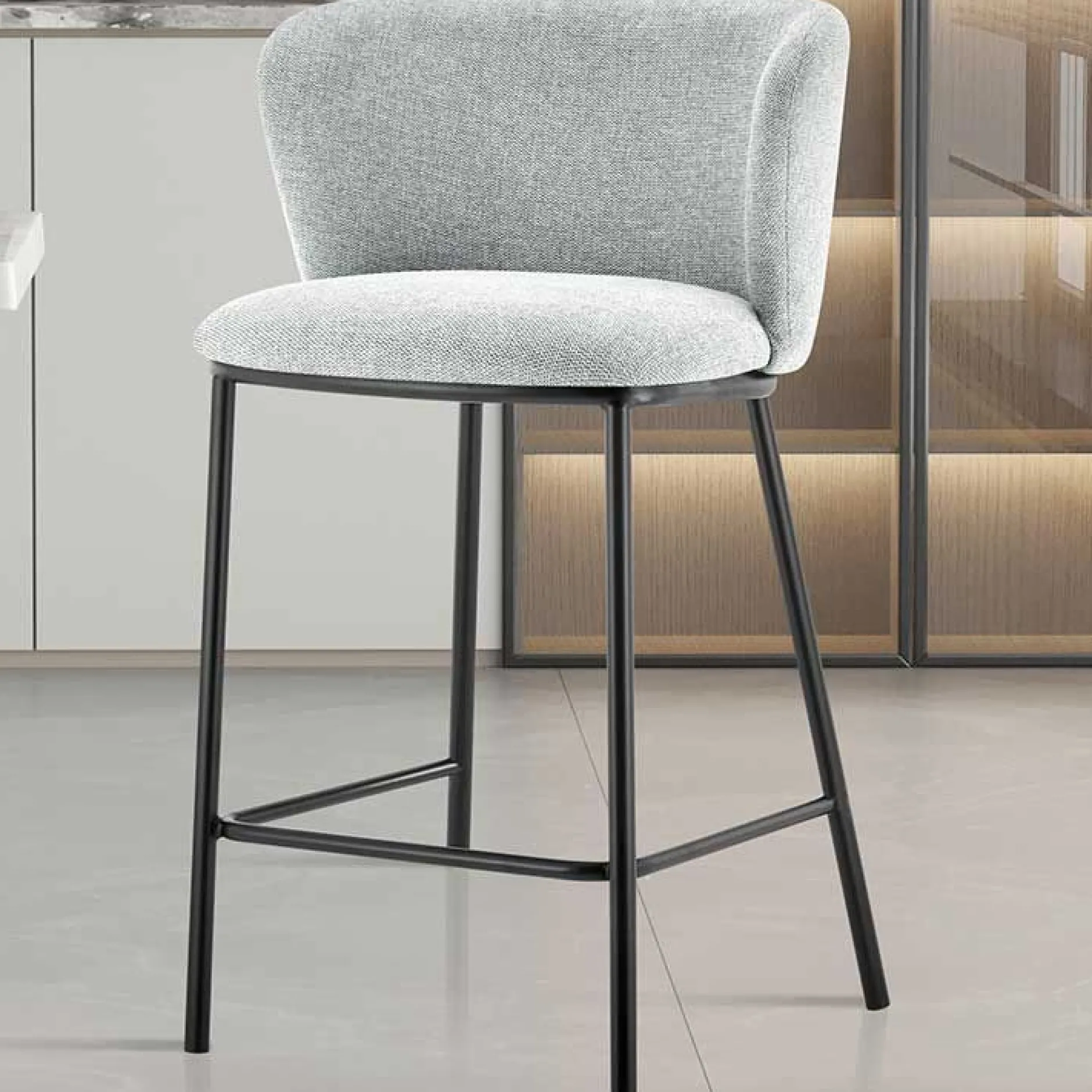Barstuhl Arthur | 53 x 50,5 x 88,5 cm | Hellgrau