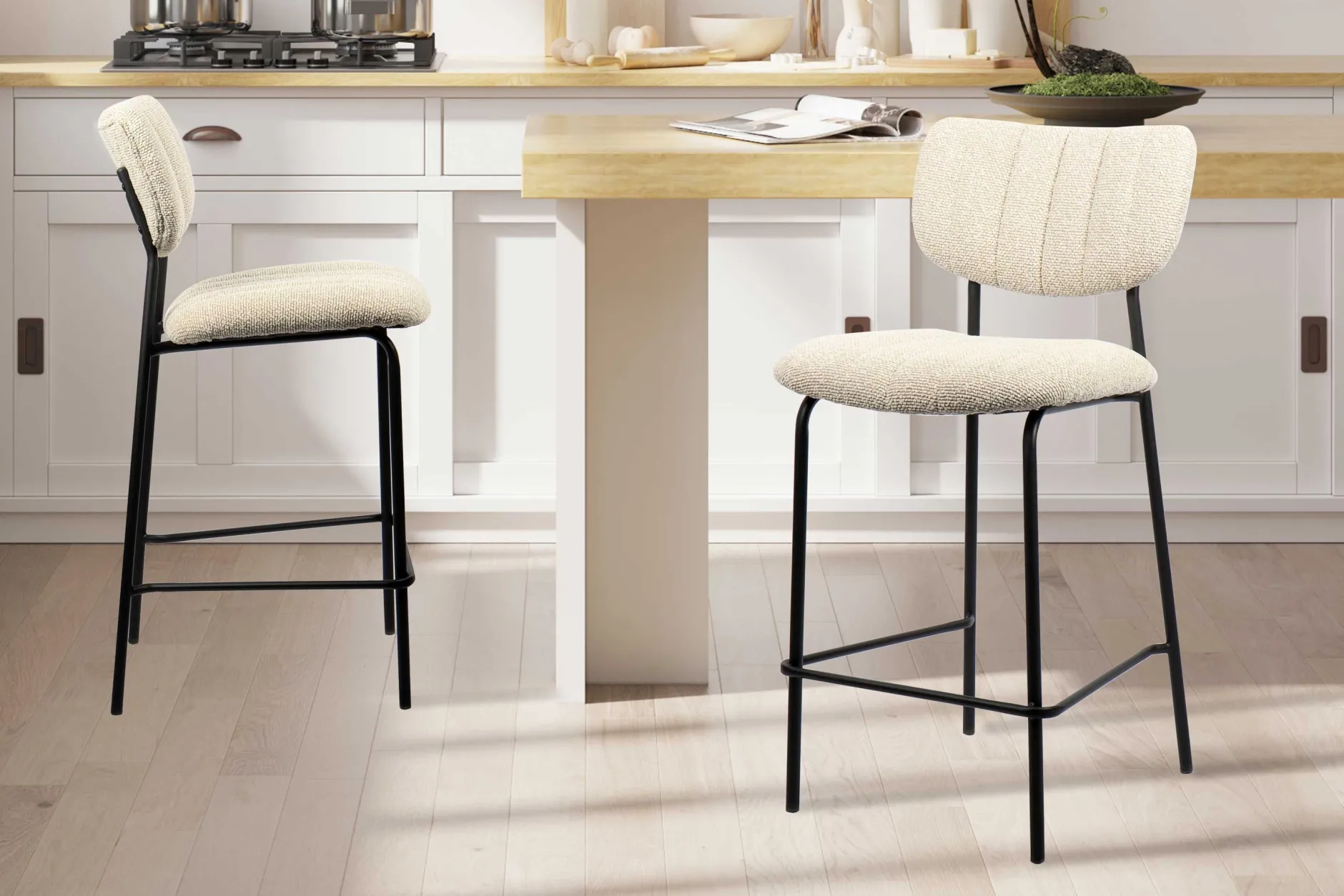 Barstuhl Georgi | 46 x 53 x 97 cm | Beige