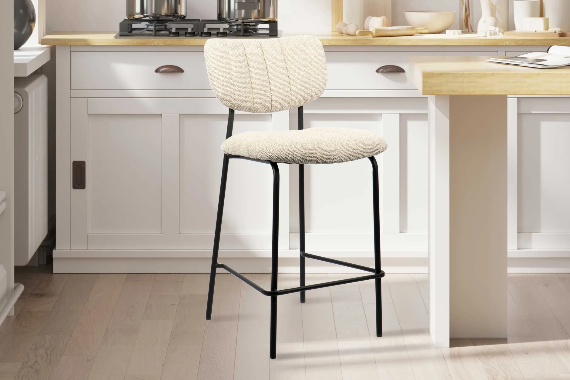 Barstuhl Georgi | 46 x 53 x 97 cm | Beige