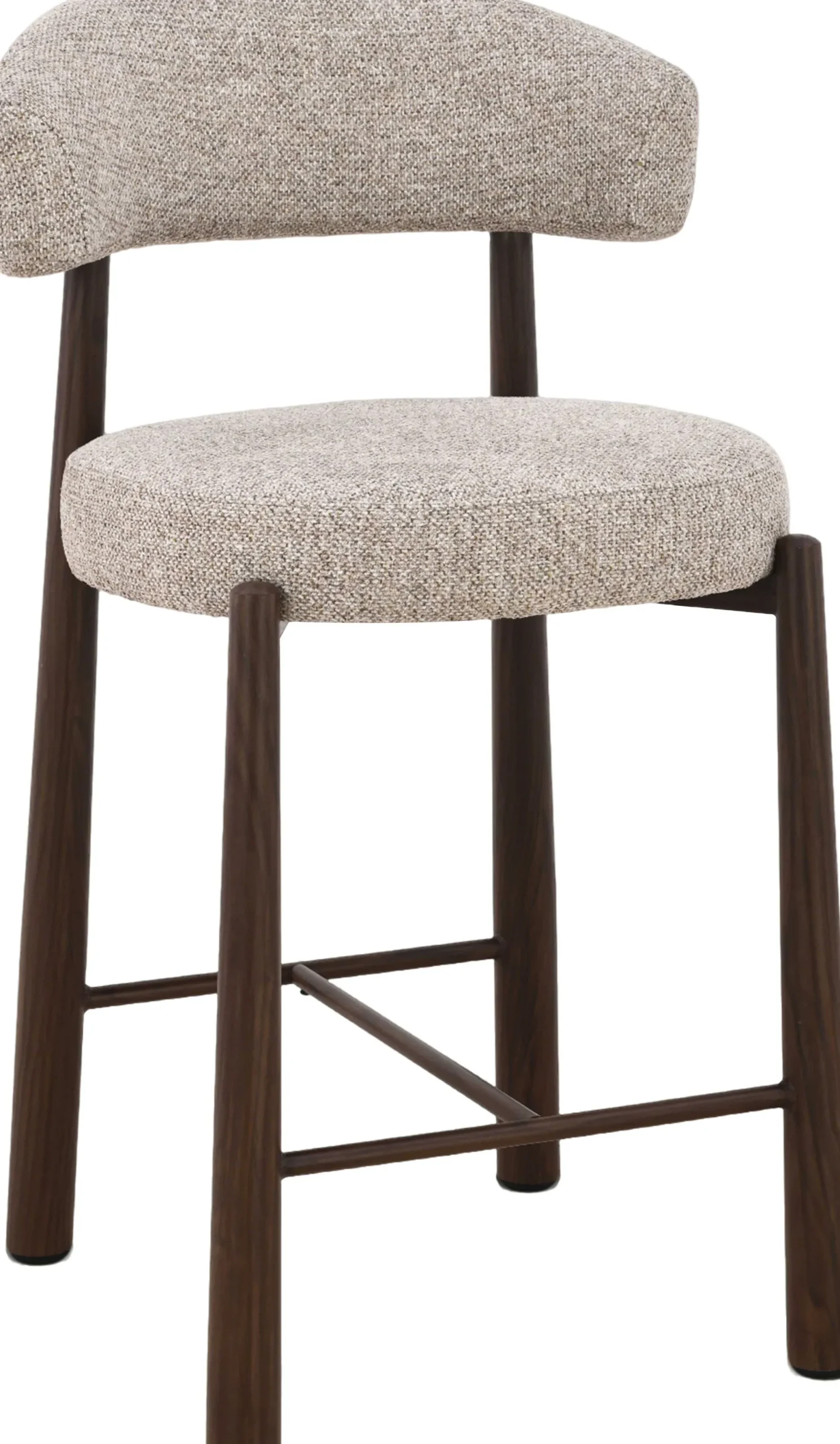 Barstuhl Silo - 56x55x82cm - Metall - greige/Walnuss