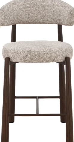 Barstuhl Silo - 56x55x82cm - Metall - greige/Walnuss