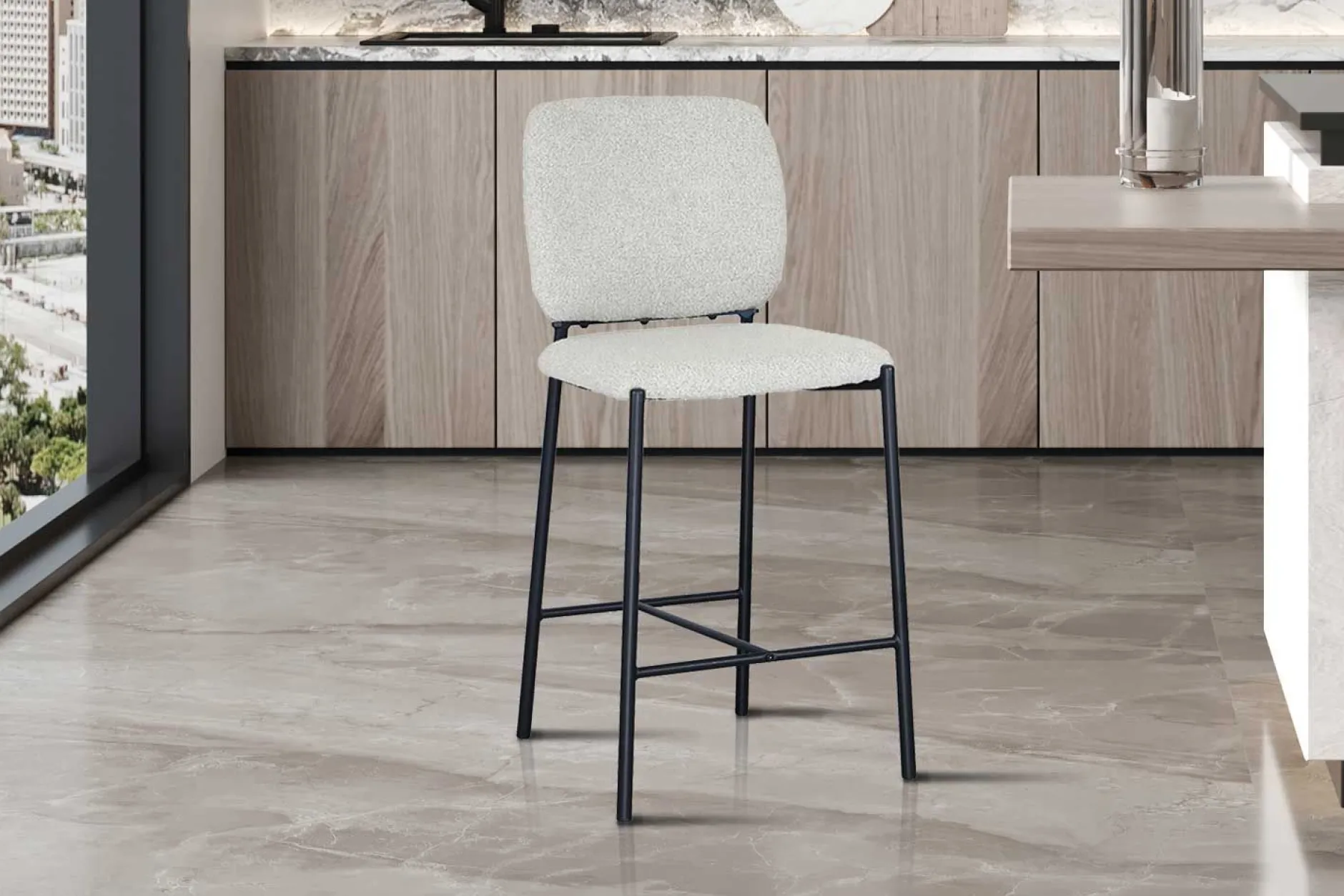 Barstuhl Sophia | 45 x 56 x 99 cm | Beige