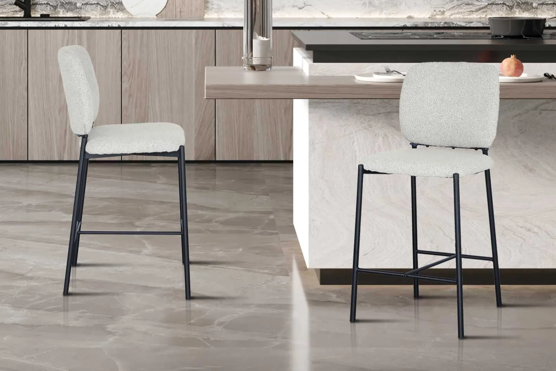 Barstuhl Sophia | 45 x 56 x 99 cm | Beige