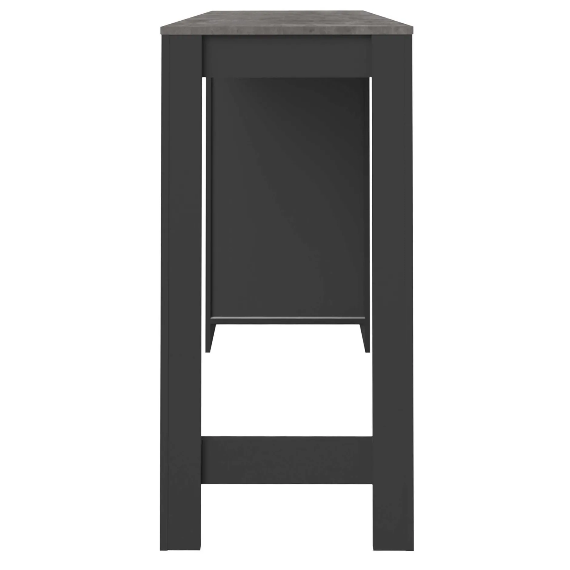 Bartable Aravis 115x50 mit Stauraum - Schwarz/Beton