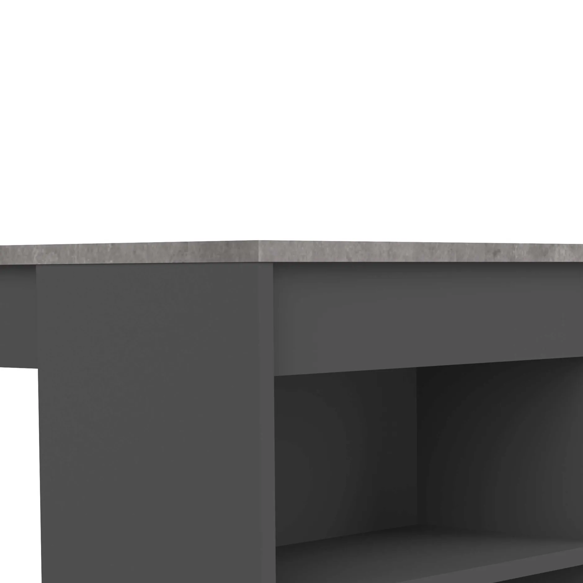 Bartable Aravis 115x50 mit Stauraum - Schwarz/Beton