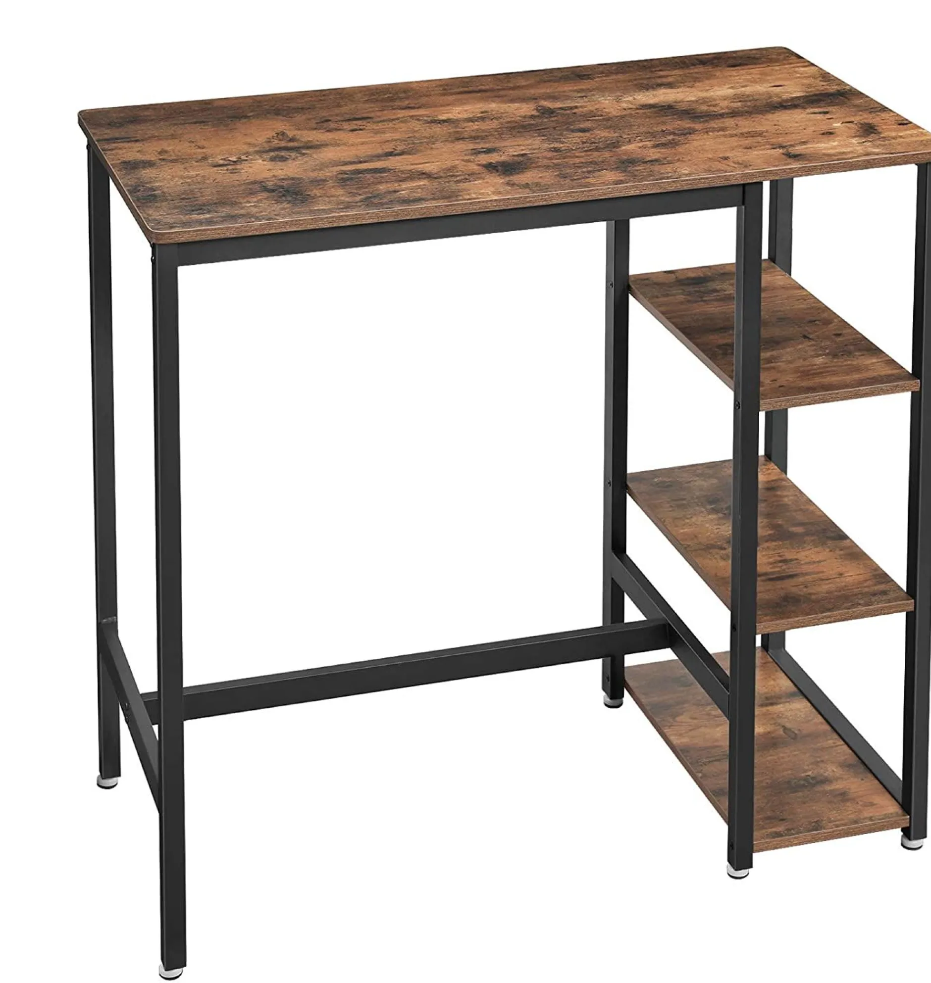 Bartisch Isolde 109x60 mit 3 Ablagen - braun/schwarz