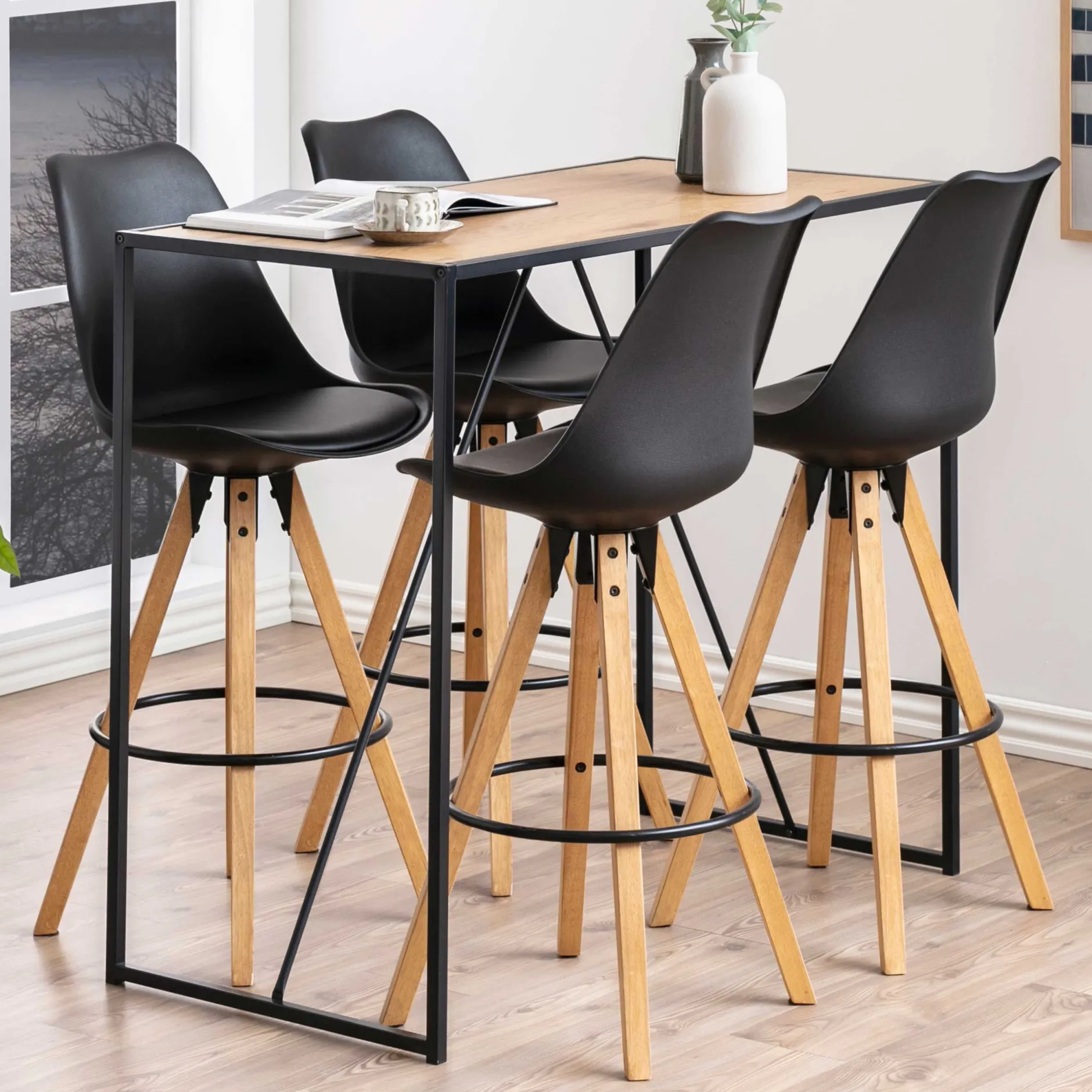 Bartisch Seaford - Wildeiche/schwarz