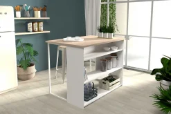 Bartisch und Kücheninsel Slam 116cm - Eiche/Weiß