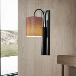 Baston Wandleuchte | METALLGEHÄUSE | Schwarz, Braun