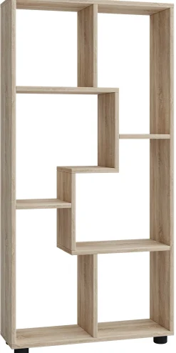 Bücherregal Azira 116 cm 6 offene Fächer-Sonoma Eiche
