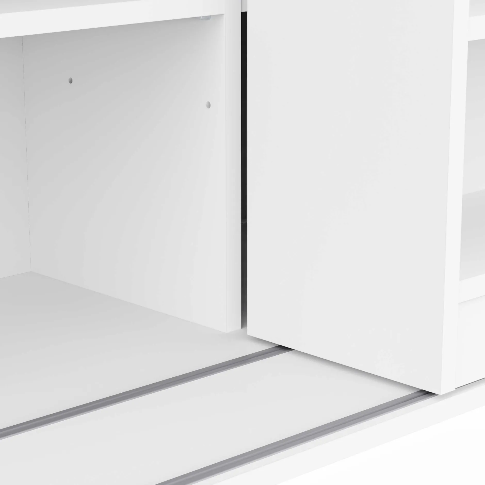 Bücherregal Bento - 117x44x179cm - mit Schiebeelement - weiß