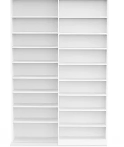 Bücherregal Bento - 117x44x179cm - mit Schiebeelement - weiß