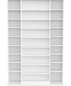 Bücherregal Bento - 117x44x179cm - mit Schiebeelement - weiß