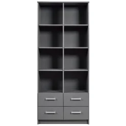 Bücherregal Eden 81cm 4 Schubladen - graphitgrau