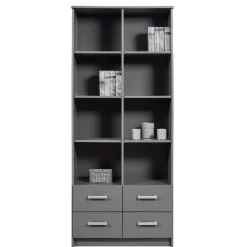 Bücherregal Eden 81cm 4 Schubladen - graphitgrau