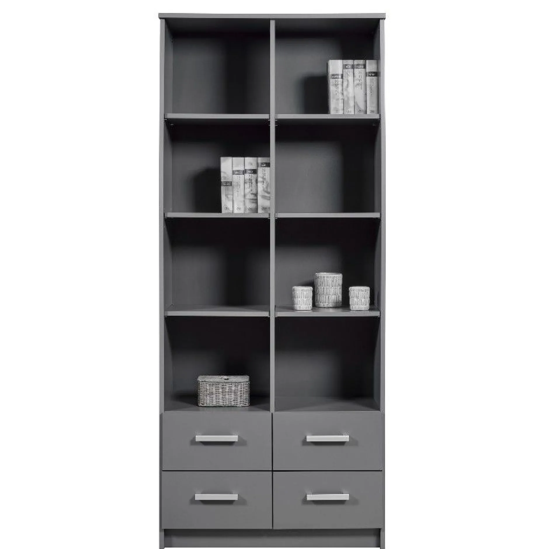 Bücherregal Eden 81cm 4 Schubladen - graphitgrau