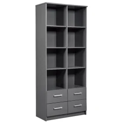 Bücherregal Eden 81cm 4 Schubladen - graphitgrau