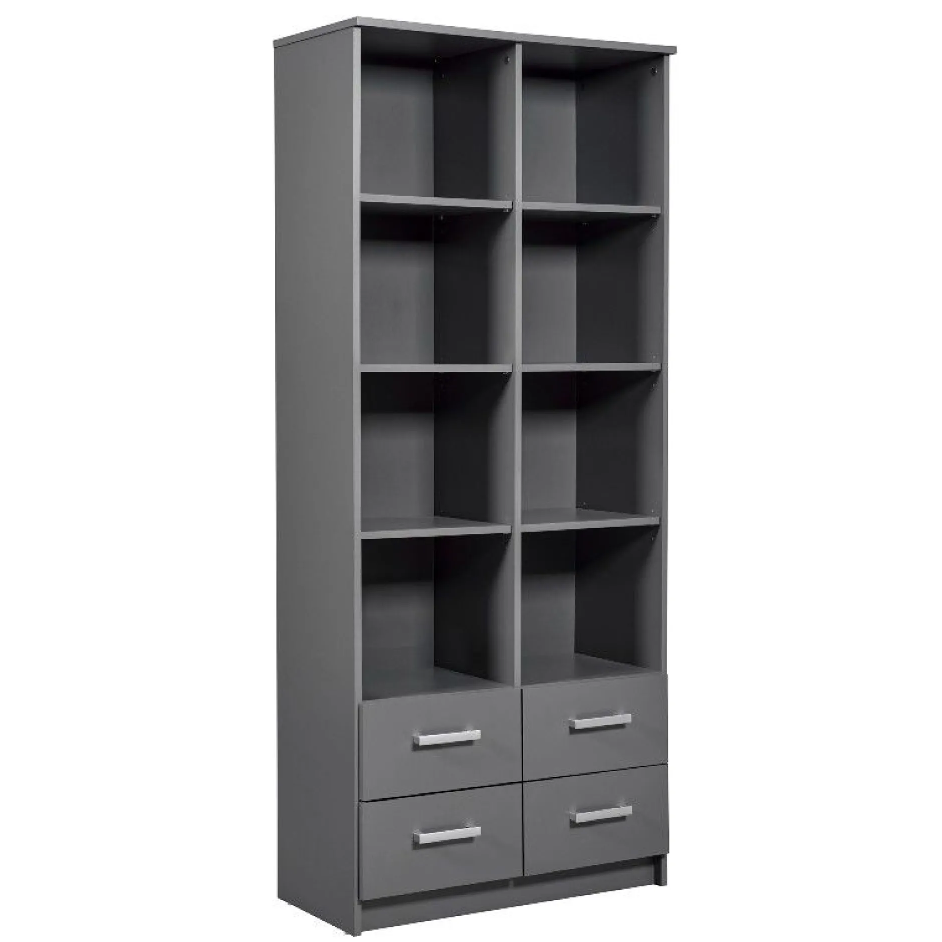 Bücherregal Eden 81cm 4 Schubladen - graphitgrau
