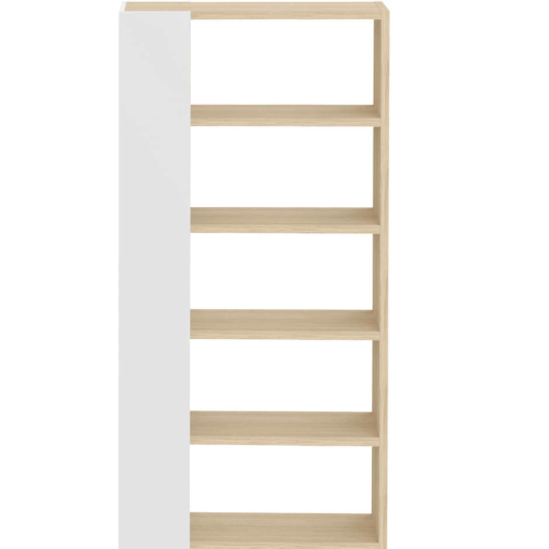 Bücherregal Ellana 7 offene Fächer - Eiche hell/weiß