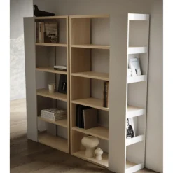 Bücherregal Ellana 7 offene Fächer - Eiche hell/weiß