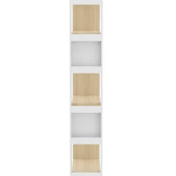 Bücherregal Ellana 7 offene Fächer - Eiche hell/weiß