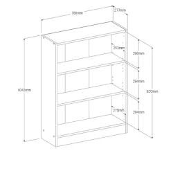 Bücherregal Hobby 104 cm-2 Fachböden-schwarz