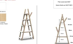 Bücherregal Kiddy Skandinavisch - weiß/den