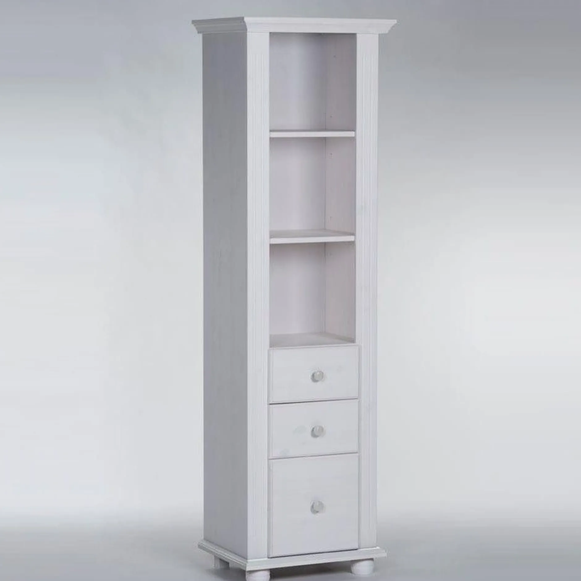 Bücherregal Laurel mit 3 Schubladen - weiß