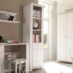Bücherregal Laurel mit 3 Schubladen - weiß