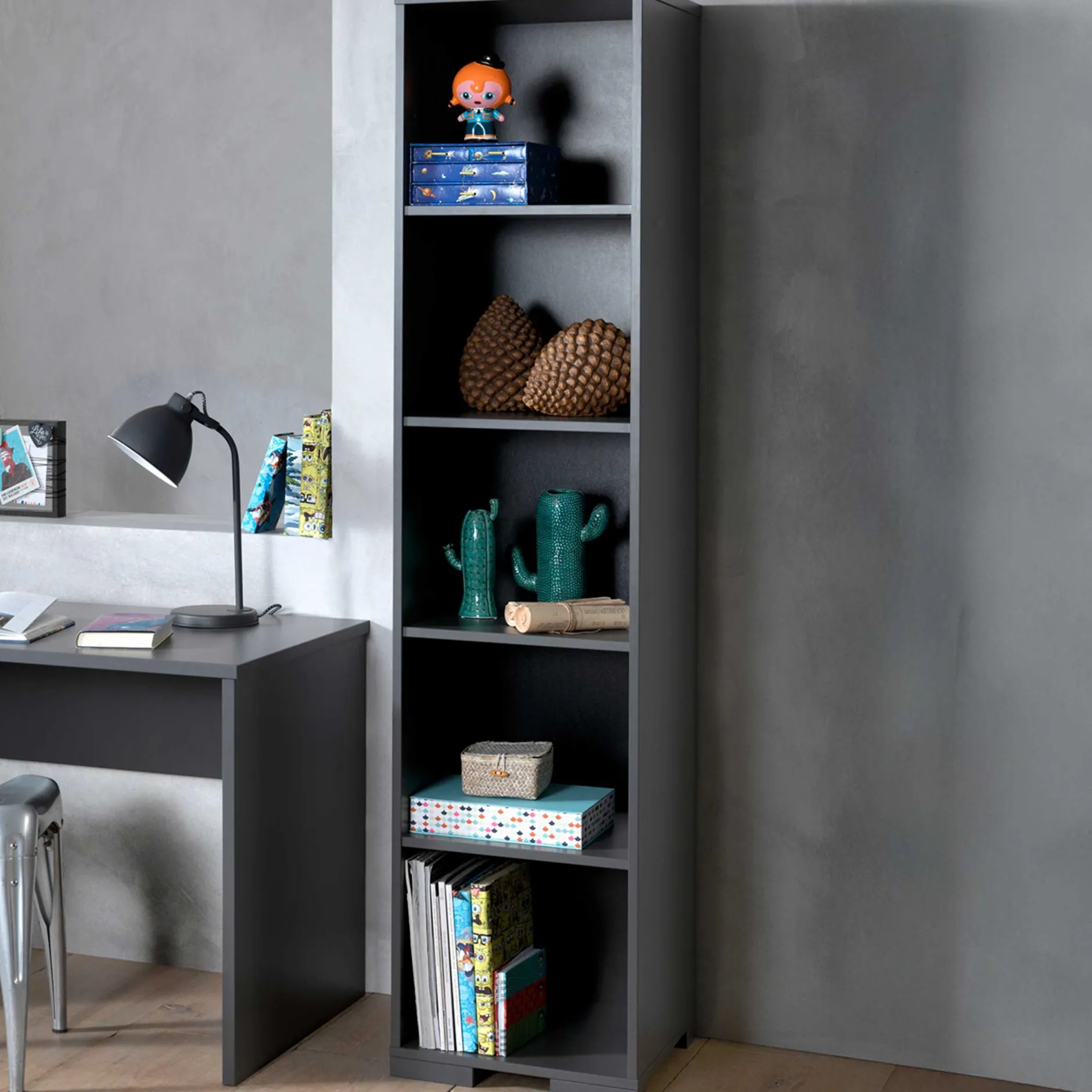 Bücherregal London 45cm - anthrazit