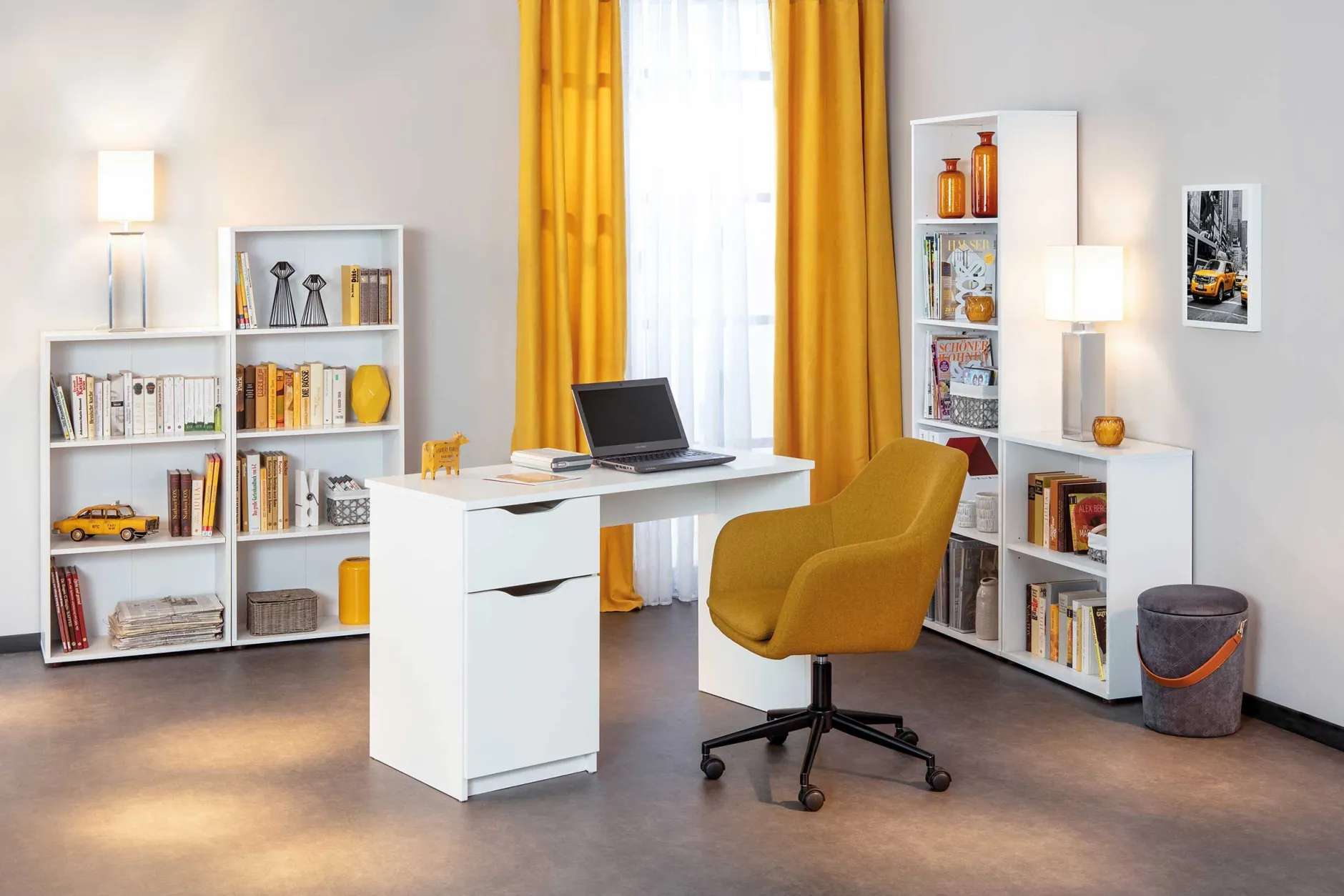Bücherregal Parini 4 Fächer - weiß