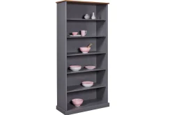 Bücherregal Westerland | 90 x 38,1 x 190 cm | Farbe: Dunkelgrau