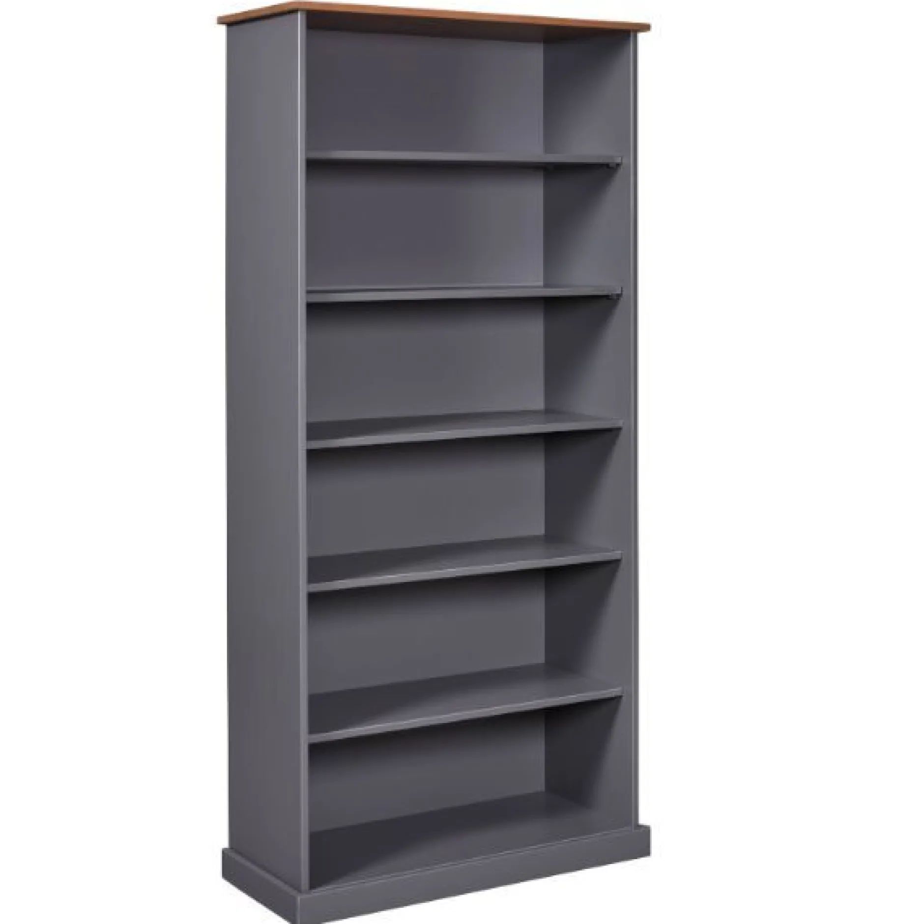 Bücherregal Westerland | 90 x 38,1 x 190 cm | Farbe: Dunkelgrau