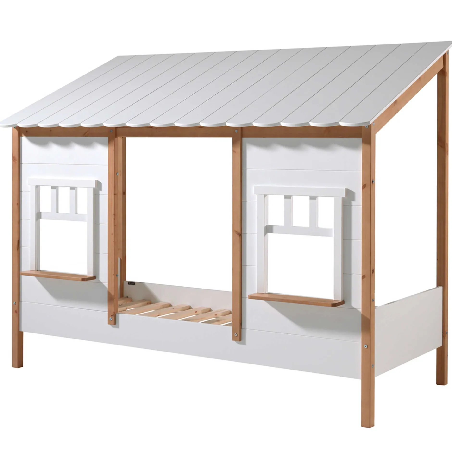 Bedhouse Odense mit Bettkasten 90x200 MDF - weiß/Kiefernholz