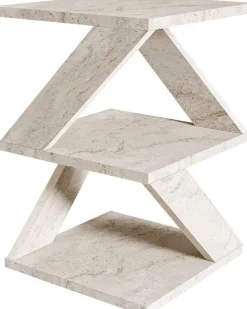 Beistelltisch Albeni - 100% MELAMINE - Travertin - 29,6 x 54,2 x 29,6 cm