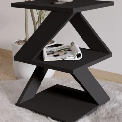 Beistelltisch Albeni - 100% MELAMINE - Schwarz - 29,6 x 54,2 x 29,6 cm